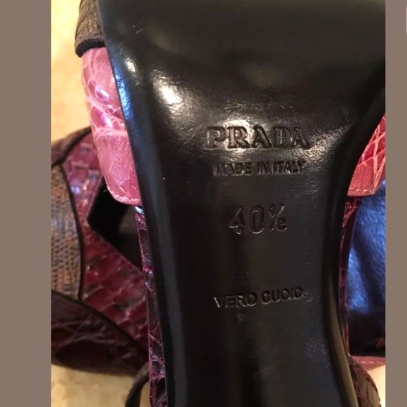 PRADA Genuine Crocodile Alligator Heel Rare ITALY - Picture 6 of 12